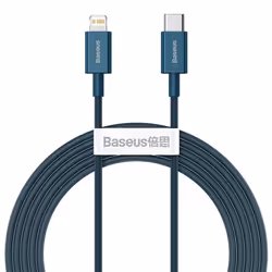BASEUS bleu 2 m 20W PD Câble de charge rapide compatible avec tous les iPhone