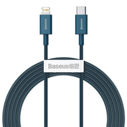 BASEUS bleu 2 m 20W PD Câble de charge rapide compatible avec tous les iPhone