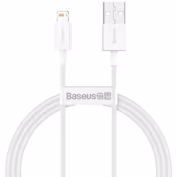 Baseus CALYS-A02, Blanc, USB A, Lightning, 1 m, Mâle, Mâle