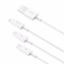 Baseus Superior câble USB 1,5 m USB 2.0 USB A USB C/Micro USB A/Lightning Blanc - Vue supplémentaire 4