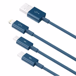 Baseus CAMLTYS-03 câble USB 1,5 m USB A USB C/Micro-USB B/Lightning Bleu