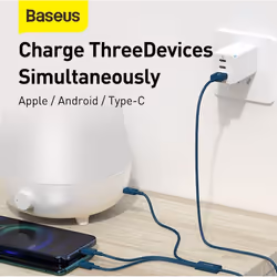 Baseus CAMLTYS-03 câble USB 1,5 m USB A USB C/Micro-USB B/Lightning Bleu