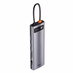 Baseus Metal Gleam Series 11-in-1, Avec fil, USB 3.2 Gen 1 (3.1 Gen 1) Type-C, 100 W, 3,5 mm, 10,100,1000 Mbit/s, 10BASE-T, 1 ...
