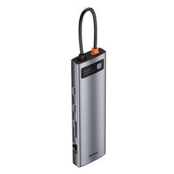Baseus Metal Gleam Series 11-in-1 Avec fil USB 3.2 Gen 1 (3.1 Gen 1) Type-C Gris