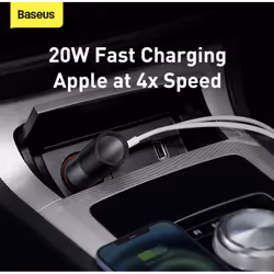 Baseus CCBT-C0G chargeur d'appareils mobiles Téléphone portable Gris Allume-cigare Charge rapide Auto