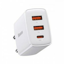 Baseus CCXJ-E02 chargeur d'appareils mobiles Universel Blanc Secteur Charge rapide Intérieure