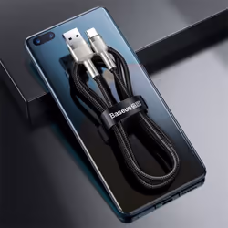 Baseus CAKF000201 câble USB 2 m USB 2.0 USB A USB C Noir, Argent