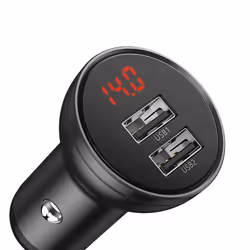 Baseus AB2XUSBAKBK chargeur d'appareils mobiles Universel Noir, Gris Allume-cigare Auto