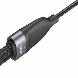 Baseus Zinc Magnetic Safe câble de téléphone portable Noir, Gris 1,2 m USB A Lightning + micro-USB B + USB C