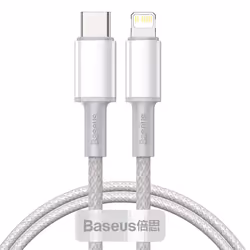 Baseus CATLGD-02, 1 m, Lightning, USB C, Mâle, Mâle, Blanc