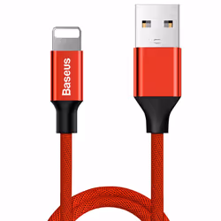 Baseus 6953156253001, Rouge, USB A, Lightning, 1,2 m, Mâle, Mâle