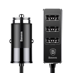 Baseus CCTON-01 chargeur d'appareils mobiles Universel Noir Allume-cigare Charge rapide Intérieure