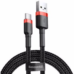 Baseus Cafule, 2 m, USB A, USB C, Noir, Rouge