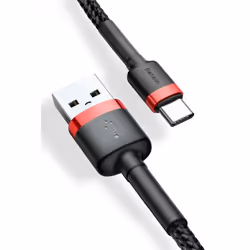 Baseus Cafule câble USB 2 m USB A USB C Noir, Rouge - Vue supplémentaire 4