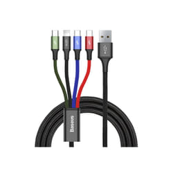 Baseus CA1T4-B01 câble de téléphone portable Noir 1,2 m USB A Lightning + micro-USB B + USB C