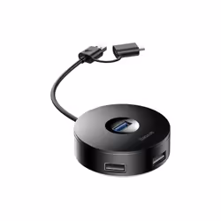 Baseus CAHUB-G01, USB 3.2 Gen 1 (3.1 Gen 1) Type-C, USB 2.0, USB 3.2 Gen 1 (3.1 Gen 1) Type-C, 480 Mbit/s, Noir, Acrylonitril ...
