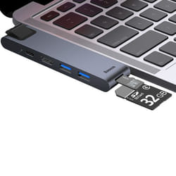 Baseus CAHUB-L0G station d'accueil Thunderbolt 3 Noir, Argent