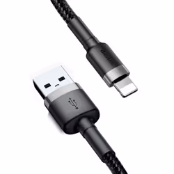 Baseus CALKLF-RG1, 3 m, USB A, Mâle, Mâle, Gris, Noir, Droit