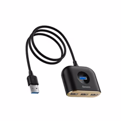 Baseus Square round 4-in-1, USB 3.2 Gen 1 (3.1 Gen 1) Type-C, USB 2.0, USB 3.2 Gen 1 (3.1 Gen 1) Type-A, 480 Mbit/s, Noir, 1  ...