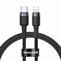 Baseus Cafule, 1 m, Lightning, USB C, Mâle, Mâle, Noir, Gris