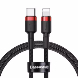 Baseus Cafule, 1 m, Lightning, USB C, Mâle, Mâle, Noir, Rouge