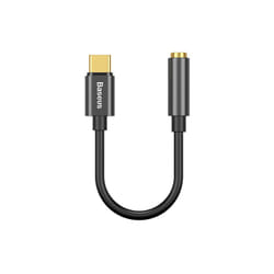 Baseus CATL54-01 changeur de genre de câble Type-C 3,5mm Noir