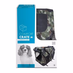 Assurez le confort et la sécurité de votre chien avec la caisse de transport COMFORT CRATE de M PETS. Facile a monter en 20 s ...