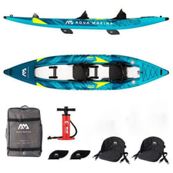 Kayak gonflable 2 places Aqua Marina Steam 412 2022 - PVC renforcé - Plancher rigide en drop stitch - Bleu