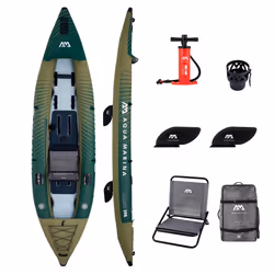 Kayak gonflable Aqua Marina Caliber 398 cm CA-398 - 2 places - Vert - Pour pêcheurs