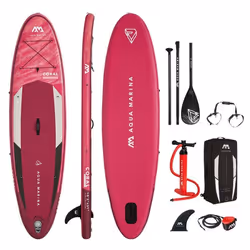 Stand Up Paddle gonflable AQUA MARINA Coral 102 - 310x79x12cm - charge max 105kg - couleur rose - Dropstitch