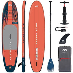 Stand-up Paddle Gonflable - AQUA MARINA - Atlas 120 - Rouge - 180 kg - 15 PSI - 118 kg
