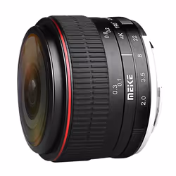 Meike 6.5mm 2.0 MILC Objectif large "fish eye" Noir