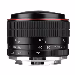 Meike 6.5mm 2.0 MILC Objectif large "fish eye" Noir