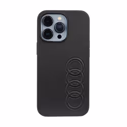 Étui pour iPhone 13 Pro - Audi - Cuir Synthétique - Noir - Semi-rigide - Mixte