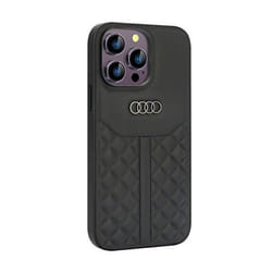 Housse - Audi - AU-TPUPCIP14PM-Q8/D1-BK - Cuir véritable - iPhone 14 Pro Max - Coque rigide