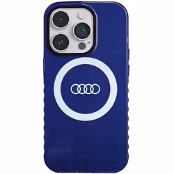 Coque Rigide - AUDI - iPhone 14 Pro - Grand Logo IML - Bleu - Protection Maximale