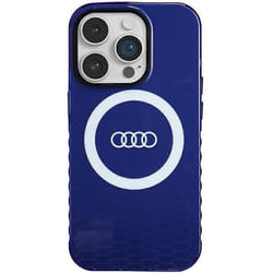 Coque Rigide - AUDI - iPhone 14 Pro - Grand Logo IML - Bleu - Protection Maximale