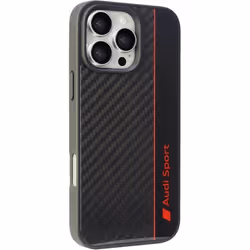 Coque de protection - AUDI - iPhone 16 Pro Max - Carbone véritable - Élégante - Sportive