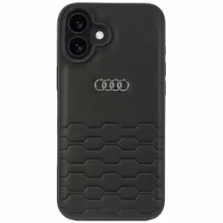 Étui en cuir synthétique - Audi - iPhone 16 Plus - Noir - Coque rigide - TPU écologique