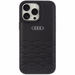 Étui en cuir synthétique - Audi - iPhone 16 Pro Max - Noir - TPU - Luxe