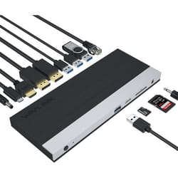 Dock USB C WAVLINK Stations daccueil pour Ordinateur Portable Triple écran 4K avec Charge PD 100W HDMI 2 DisplayPort Ethernet 4