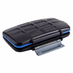 JJC MC-5 logement pour carte mémoire 15 cartes Synthétique ABS, Caoutchouc, Silicone Noir, Bleu, Vert