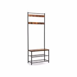 Vasagle UHSR41BX, Armoire de rangement, Colonne, 3 étagères, Noir, Marron, Tableau à particules, 80 kg