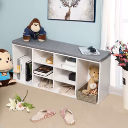 Vasagle ULHS10WT Etagère modulable Autonome Tableau à particules Gris, Blanc