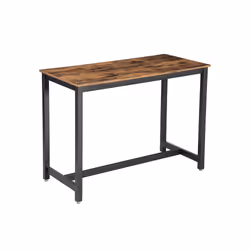 Vasagle LBT91X, Forme rectangulaire, Table fixe, Marron, Tableau à particules, Barre, 4 pieds
