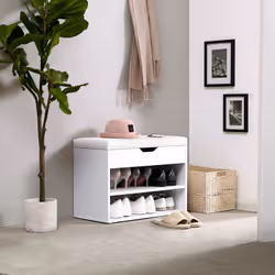 Vasagle LHS20WT Organisateur pour chaussures Ouvert Blanc