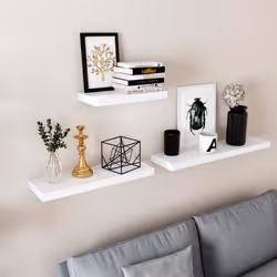 Vasagle LWS24WT étagères Etagère modulable Mural Panneaux MDF Blanc