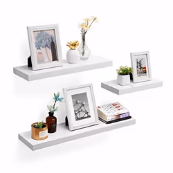 Songmics LWS26WT étagères Tablette flottante Mural Fer, Panneaux MDF Blanc