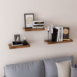Vasagle LWS28BX étagères Etagère modulable Mural Panneaux MDF, Métal Marron