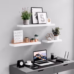 Vasagle LWS28WT étagères Etagère modulable Mural Métal Blanc